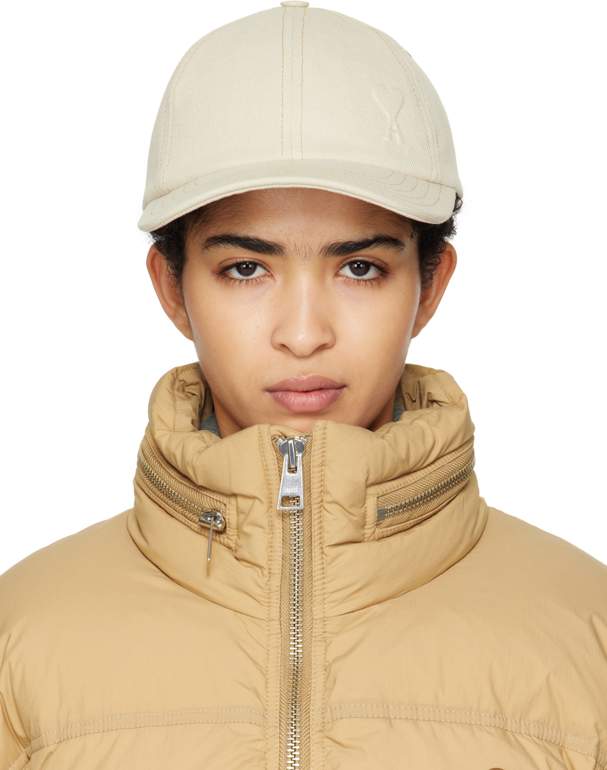 AMI Paris Off-White Embossed Ami de Coeur Cap