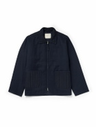 Kardo - Amardeep Embroidered Cotton-Herringbone Jacket - Blue