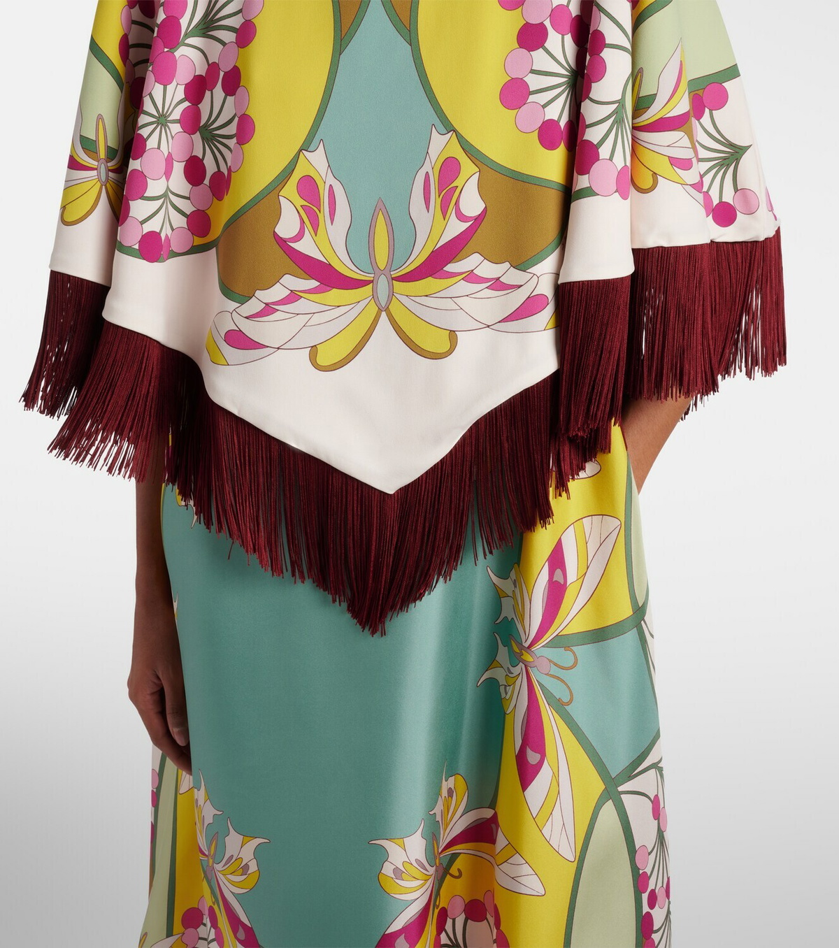La DoubleJ Florette Placée reversible satin poncho