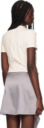 Rokh Off-White Twisted Knot Half Sleeve T-shirt