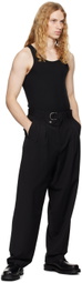 CMMAWEAR Black Belted Two-Pleat Trousers