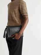 FENDI - Flat Logo-Debossed Leather Pouch