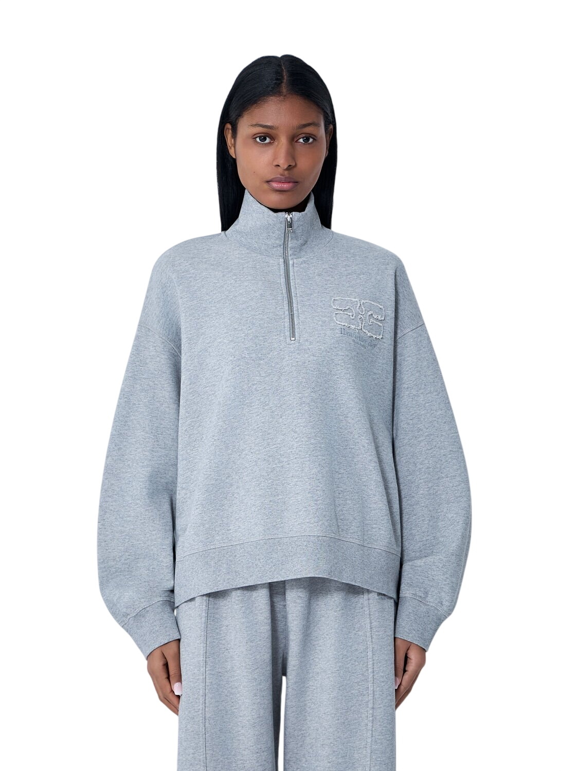 GANNI Navy Drop Shoulder Polo GANNI