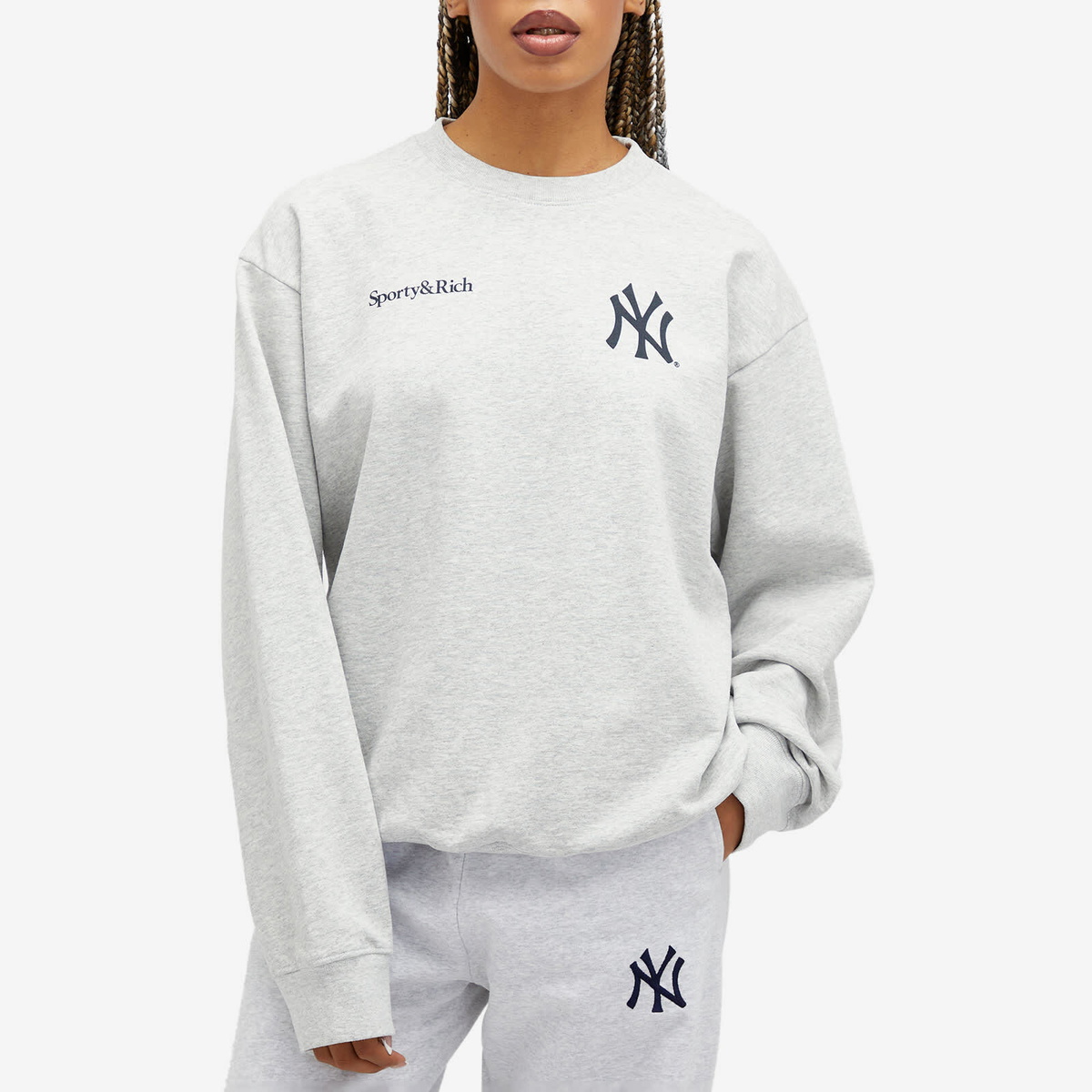 Sporty & Rich Women's Champions Crewneck in Heather Gray