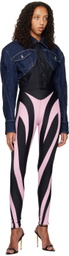 Mugler Pink & Black Spiral Leggings