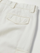 Brunello Cucinelli - Straight-Leg Cotton-Twill Cargo Trousers - White