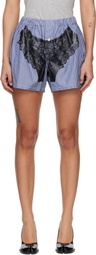 VAQUERA Blue Striped Trompe L'Oeil Boxer Shorts