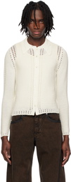 Eckhaus Latta White Sol Cardigan