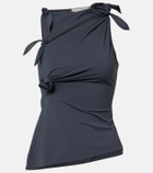 Coperni Floral-appliqué gathered jersey top