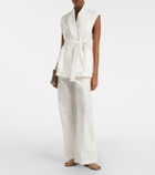 Brunello Cucinelli Belted cotton-blend vest