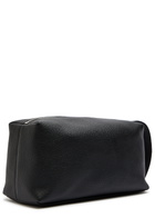 Boss Ray Logo Grained Leather Wash bag - Black - One Size