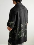 MANAAKI - Camp-Collar Printed Lyocell-Twill Shirt - Black