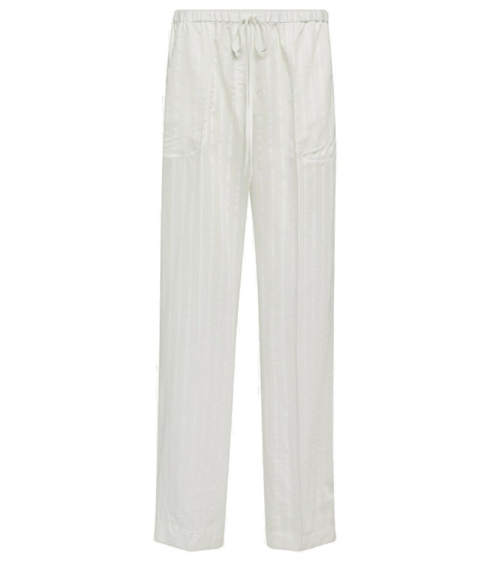 Photo: Toteme High-rise wide-leg striped pants