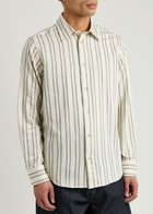 NN07 Colby Striped Cotton Shirt White