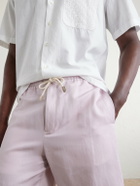 Canali - Straight-Leg Linen And Silk-Blend Bermuda Shorts - Purple
