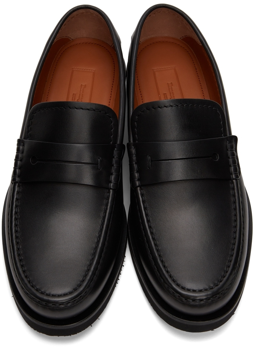 Ermenegildo Zegna Black L'Asola Smooth Leather Moccasin Ermenegildo Zegna