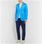 Kiton - Turquoise Slim-Fit Unstructured Cotton and Linen-Blend Blazer - Blue