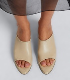 Christen Stretch leather wedge mules