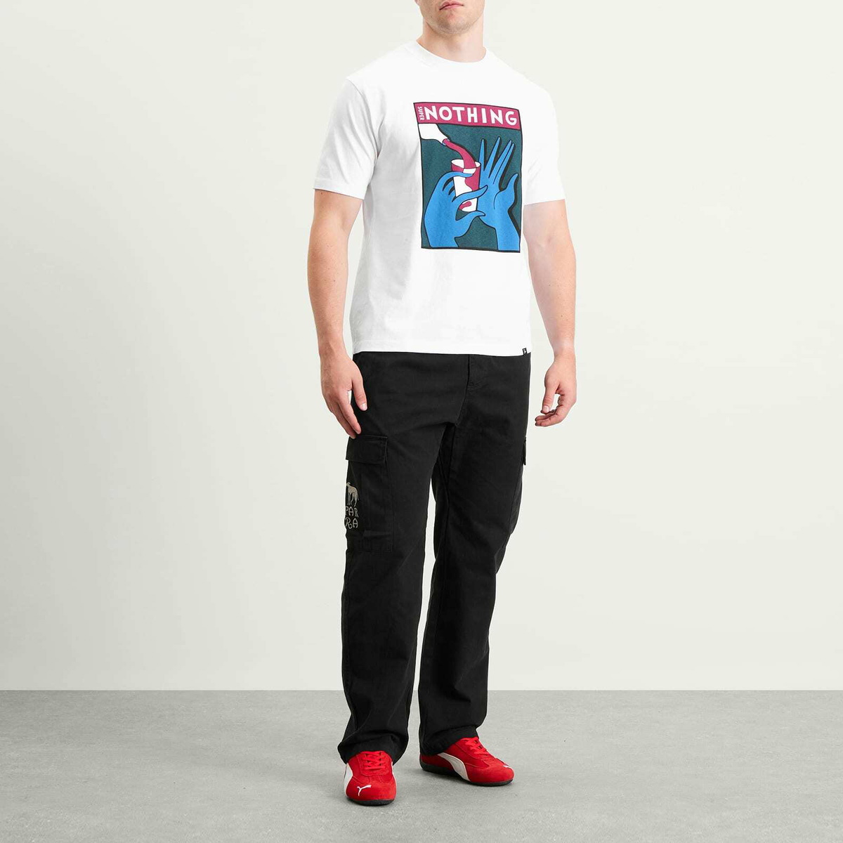 By Parra Men's Pants Again Cargo Pants in Black