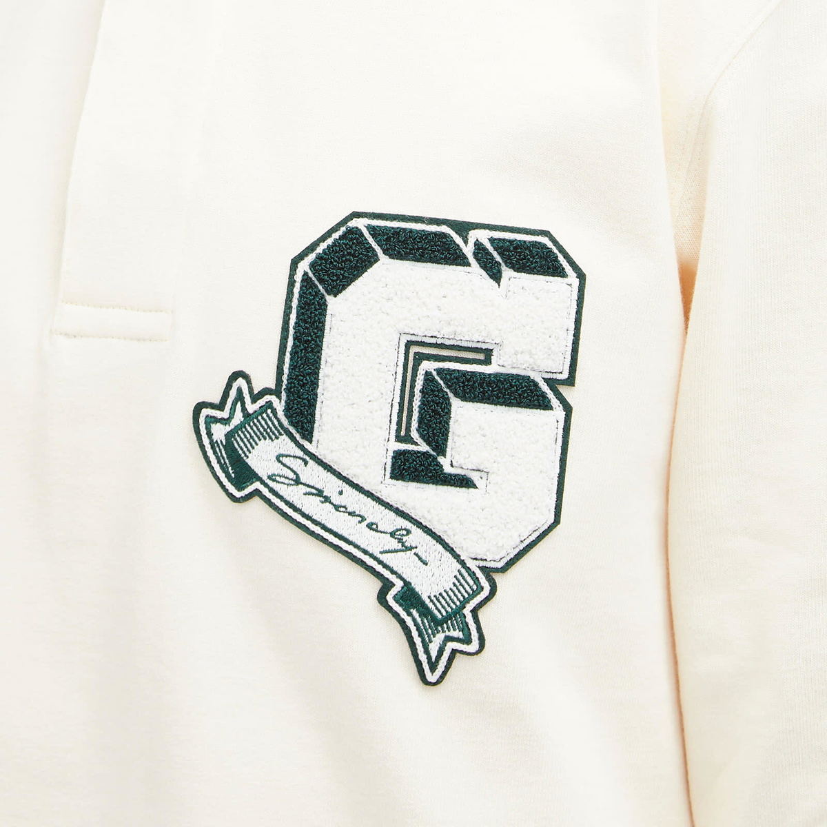 Givenchy Men's Long Sleeve Rugby Polo in White/Green