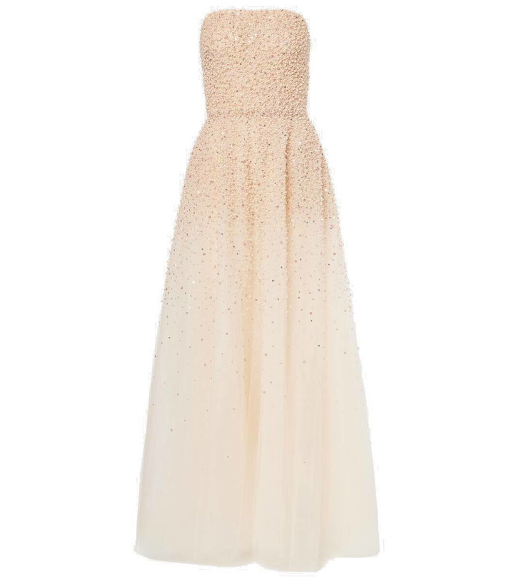 Photo: Monique Lhuillier Embroidered corset gown