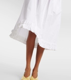 Ganni Shirred cotton poplin midi dress