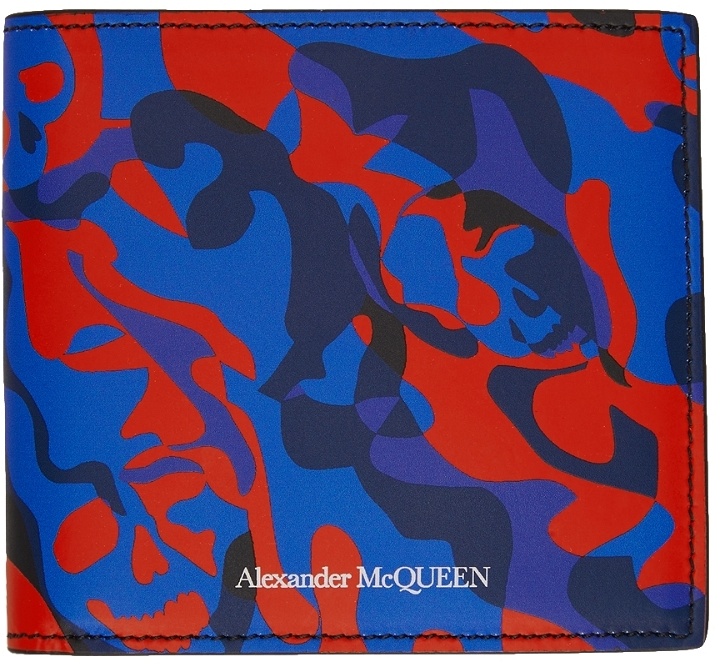 Photo: Alexander McQueen Blue & Red Skull Camo Bifold Wallet