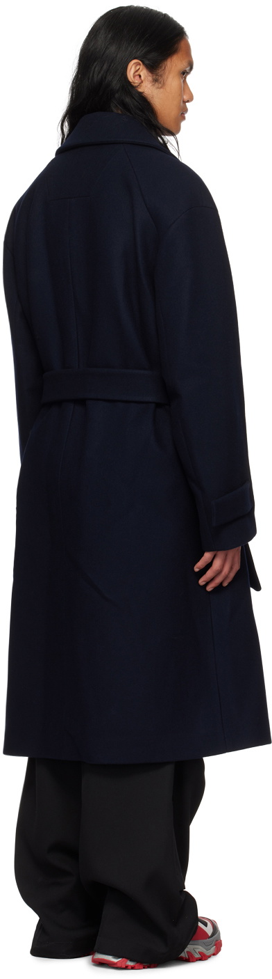 Juun.J Navy Oversized Coat