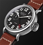 Zenith - Pilot Type 20 GMT 48mm Stainless Steel and Leather Watch - Black