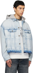 We11done Blue Layered Denim Jacket