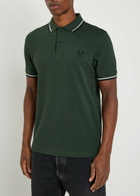 Fred Perry Twin Tipped Logo Piqué Cotton Polo Shirt Dark Green