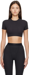 SKIMS Black Fits Everybody Super Cropped T-Shirt