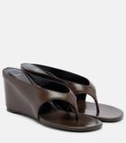 JUDE Yaga leather wedge thong sandals