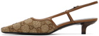 Gucci Beige GG Slingback Pump Heels