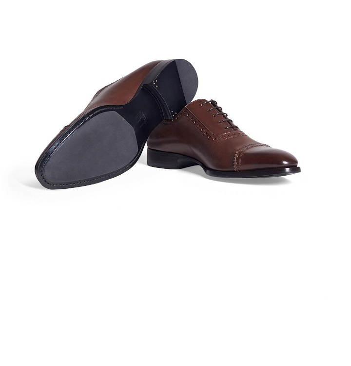 Photo: Dunhill - Cap-Toe Leather Oxford Brogues - Brown