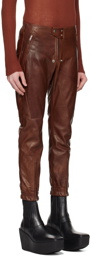 Rick Owens Brown Luxor Leather Pants