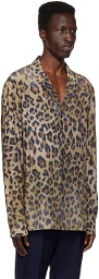 Balmain Brown Leopard Shirt