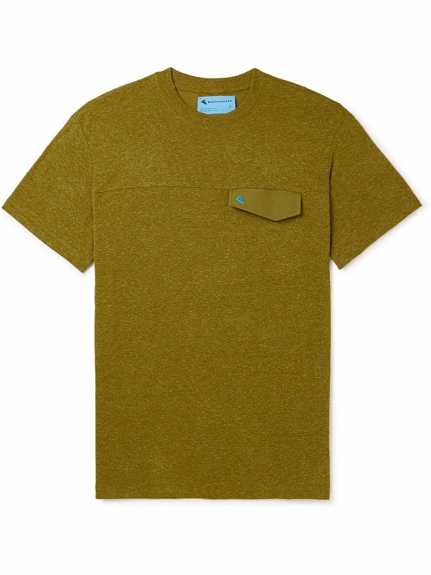 Photo: Klättermusen - Aurvandil Logo-Embroidered Lyocell and Hemp-Blend T-Shirt - Yellow