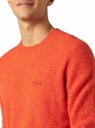 MC2 Saint Barth Man Orange Stretch Wool Sweater With St. Barth Embroidery
