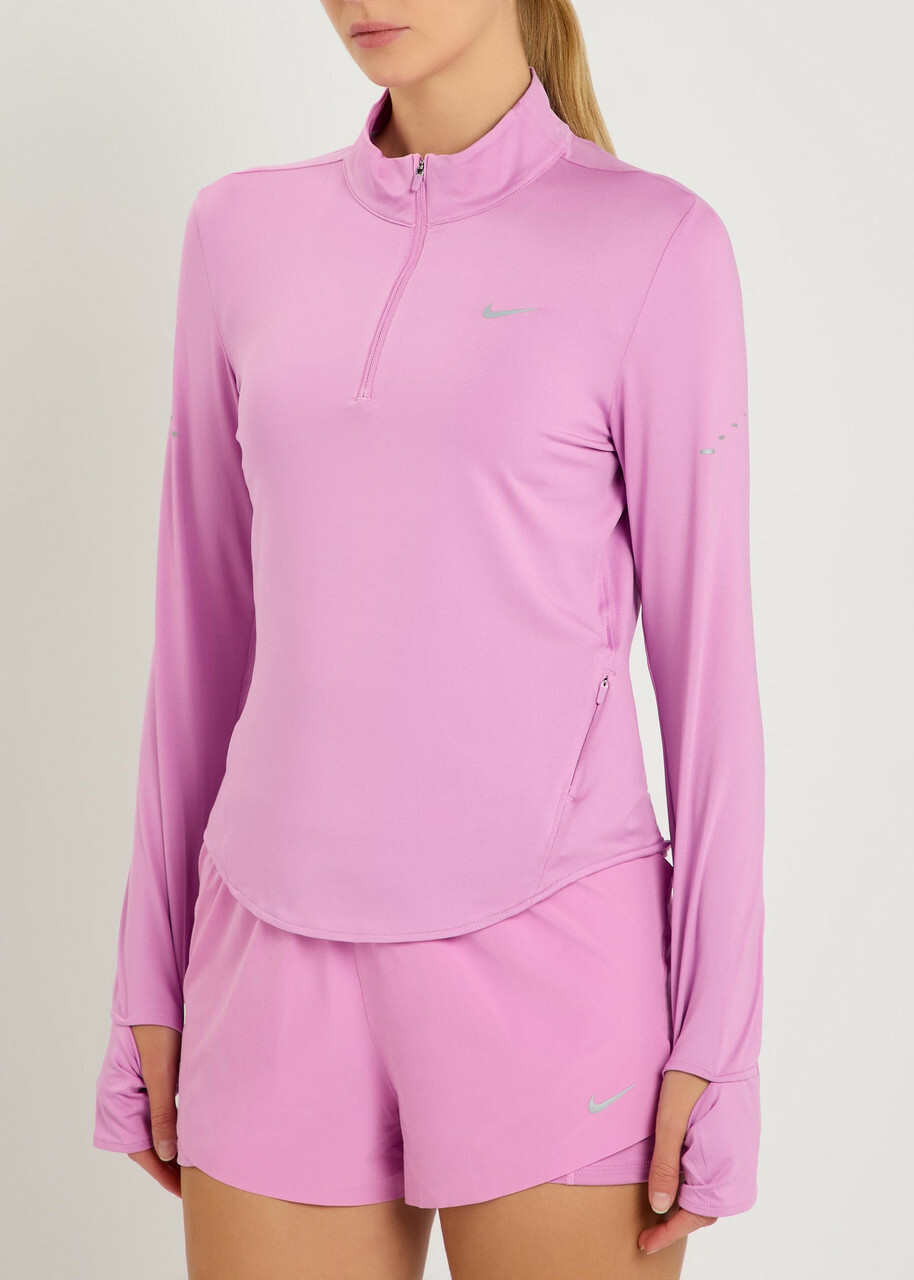 Nike Swift Dri-fit UV Half-zip Stretch-jersey Running top Pink