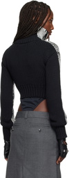 VAQUERA Black & White Zipper Cardigan