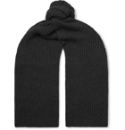 A.P.C. - Ribbed Mélange Merino Wool and Cashmere-Blend Scarf - Gray