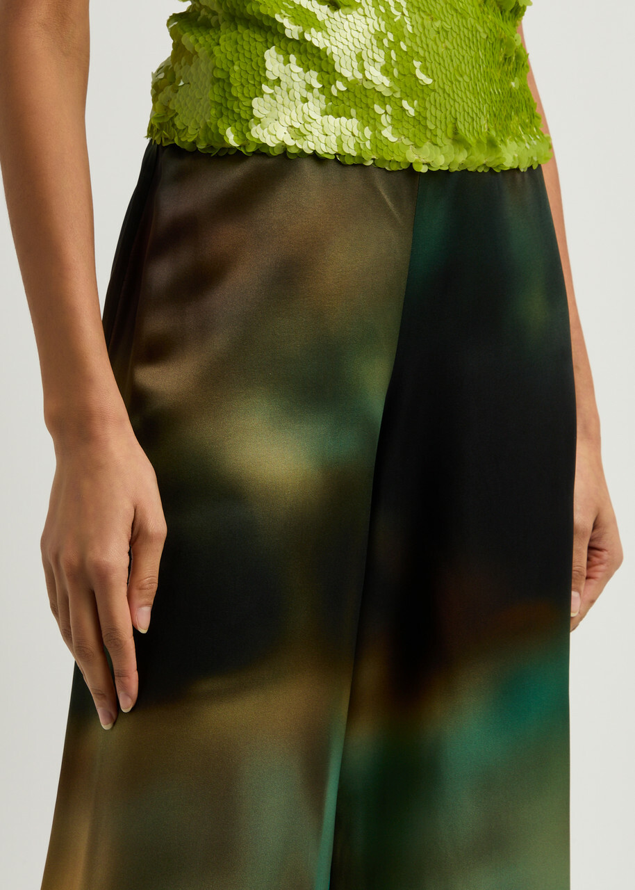 Roksanda Arneau Printed Wide-leg Satin Trousers Multicoloured 1