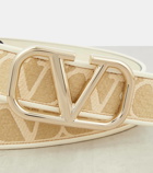 Valentino Toile Iconographe raffia-effect belt