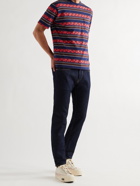 BEAMS PLUS - Striped Cotton-Jacquard T-Shirt - Blue