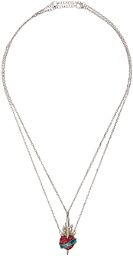 Jean Paul Gaultier Silver Separable Heart & Sword Necklace
