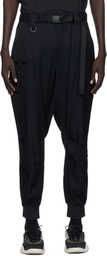 Y-3 Black Rayon Twill Cuffed Cargo Pants
