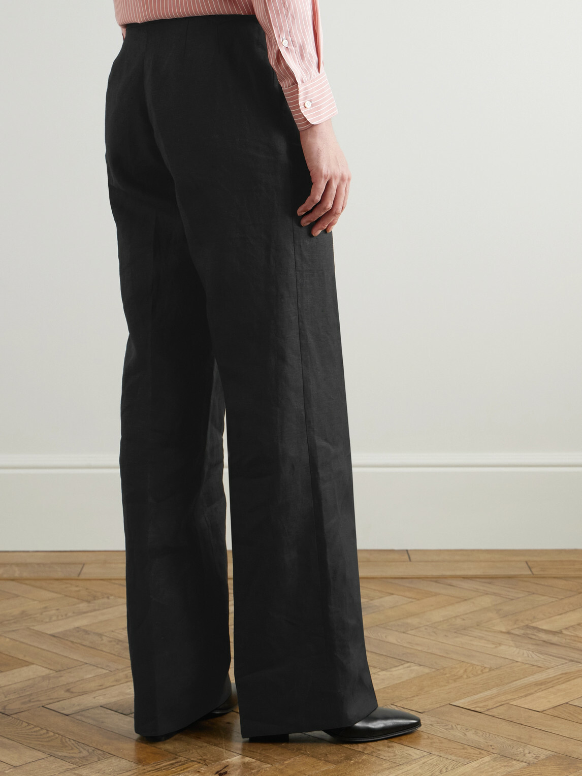 Husbands - Straight-Leg Virgin Wool Trousers - Black