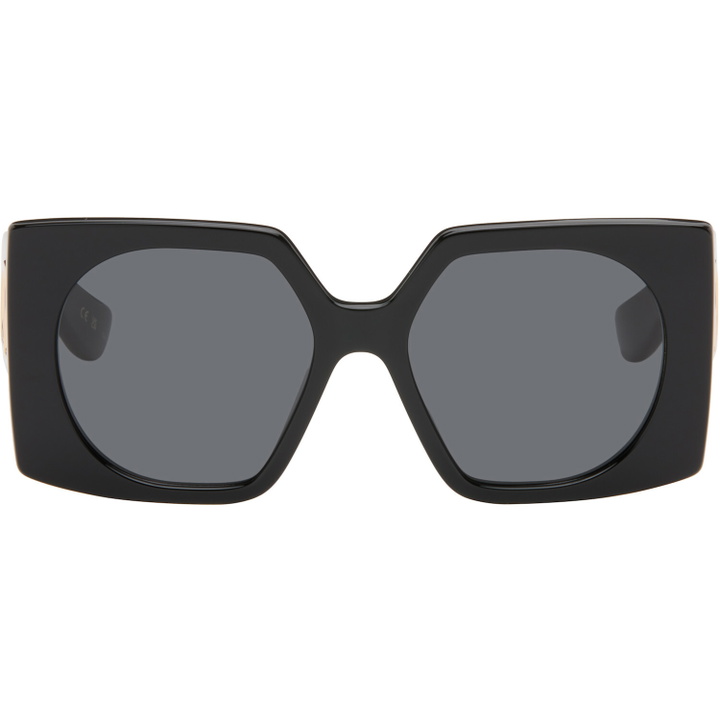 Photo: Valentino Black Rectangular Acetate Sunglasses