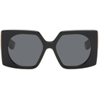 Valentino Black Rectangular Acetate Sunglasses